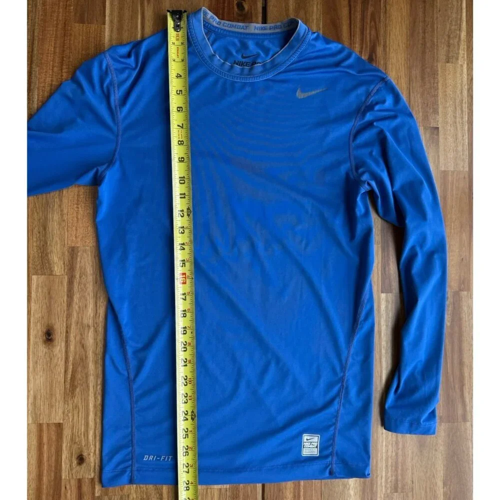 Nike Pro Combat‎ Dri Fit Fitted Compression Long Sleeve Shirt Mens Large Gym Run